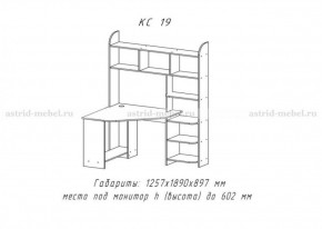 Компьютерный стол №19 (Анкор темный) в Надыме - nadym.ok-mebel.com | фото 3