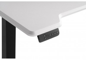 Компьютерный стол Маркос с механизмом подъема 120х75х75 белая шагрень / черный в Надыме - nadym.ok-mebel.com | фото 6