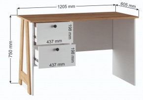 Компьютерный стол Теодора белый / крафт золотой в Надыме - nadym.ok-mebel.com | фото 3