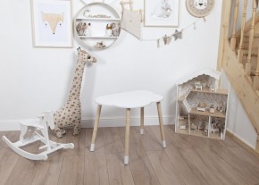 Комплект детский стол ОБЛАЧКО и стул МИШКА ROLTI Baby (белая столешница/белое сиденье/береза ножки) в Надыме - nadym.ok-mebel.com | фото 3