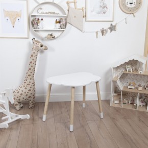 Комплект детский стол ОБЛАЧКО и стул ОБЛАЧКО ROLTI Baby (белая столешница/белое сиденье/береза ножки) в Надыме - nadym.ok-mebel.com | фото