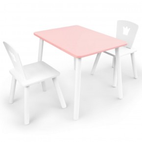 Комплект детской мебели стол и два стула Корона  (Розовый/Белый/Белый) в Надыме - nadym.ok-mebel.com | фото