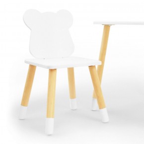 Комплект детской мебели стол и два стула Мишутка (Белый/Белый/Береза) в Надыме - nadym.ok-mebel.com | фото 1