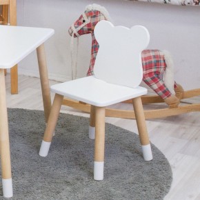 Комплект детской мебели стол и два стула Мишутка (Белый/Белый/Береза) в Надыме - nadym.ok-mebel.com | фото 2