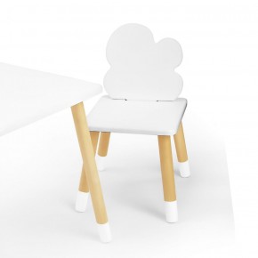 Комплект детской мебели стол и два стула Облачко (Белый/Белый/Береза) в Надыме - nadym.ok-mebel.com | фото 1