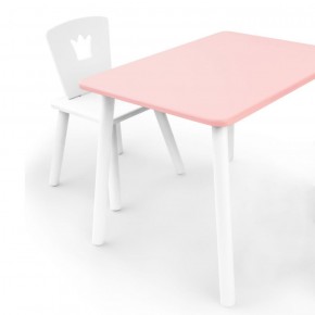 Комплект детской мебели стол и стул Корона (Розовый/Белый/Белый) в Надыме - nadym.ok-mebel.com | фото