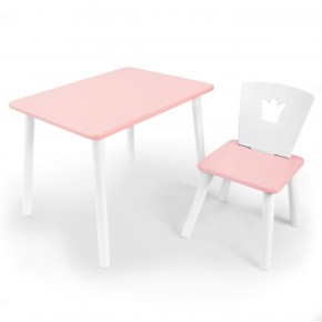 Комплект детской мебели стол и стул Корона (Розовый/Розовый/Белый) в Надыме - nadym.ok-mebel.com | фото