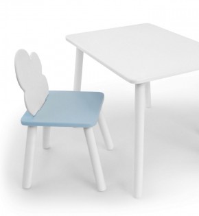 Комплект детской мебели стол и стул Облачко (Белый/Голубой/Белый) в Надыме - nadym.ok-mebel.com | фото 1