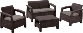 Комплект мебели Корфу сет (Corfu set) коричневый - серо-бежевый * в Надыме - nadym.ok-mebel.com | фото
