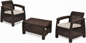 Комплект мебели Корфу Уикенд (Corfu Weekend) коричневый - серо-бежевый * в Надыме - nadym.ok-mebel.com | фото 1