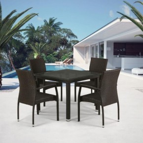 Комплект плетеной мебели T257A/YC379A-W53 Brown (4+1) + подушки на стульях в Надыме - nadym.ok-mebel.com | фото 1