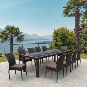 Комплект плетеной мебели T438/Y380A-W53 Brown (10+1) в Надыме - nadym.ok-mebel.com | фото