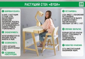 Комплект растущий стол и стул с чехлом 38 попугаев «Вуди» (Белый, Белый, Беж) в Надыме - nadym.ok-mebel.com | фото