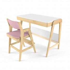 Комплект растущий стол и стул с чехлом 38 попугаев «Вуди» (Белый, Береза, Розовый) в Надыме - nadym.ok-mebel.com | фото 1