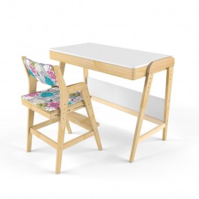 Комплект растущий стол и стул с чехлом 38 попугаев «Вуди» (Белый, Без покрытия, Мечта) в Надыме - nadym.ok-mebel.com | фото