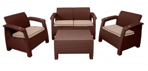 Комплект уличной мебели Yalta Premium Terrace Set (Ялта) шоколадый (+подушки под спину) в Надыме - nadym.ok-mebel.com | фото