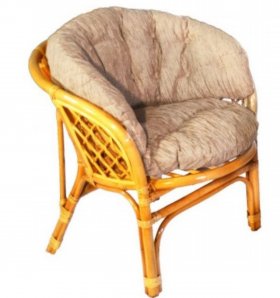 Кресло Багама, подушки светлые полные шенил (Мёд) в Надыме - nadym.ok-mebel.com | фото 1