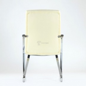Кресло Barneo K-25 для посетителей и переговорных (хром, бежевая экокожа) в Надыме - nadym.ok-mebel.com | фото 3