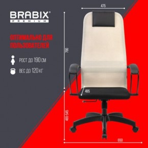 Кресло BRABIX PREMIUM "Ultimate EX-800" пластик, плотная двойная сетка Х2, черное/бежевое, 532916 в Надыме - nadym.ok-mebel.com | фото 6