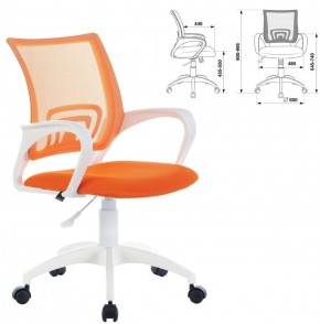 Кресло BRABIX "Fly MG-396W", пластик белый, сетка, оранжевое, 532401, MG-396W_532401 в Надыме - nadym.ok-mebel.com | фото 2