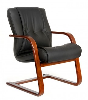 Кресло для посетителя CHAIRMAN  653 V (Кожа) Черное в Надыме - nadym.ok-mebel.com | фото 1