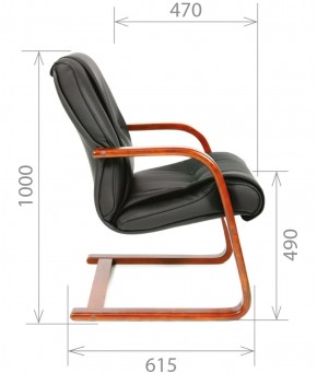 Кресло для посетителя CHAIRMAN  653 V (Кожа) Черное в Надыме - nadym.ok-mebel.com | фото 5