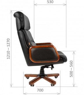 Кресло для руководителя CHAIRMAN 417 (Натуральная кожа) Черное в Надыме - nadym.ok-mebel.com | фото 5