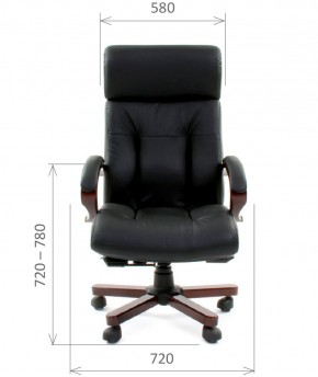 Кресло для руководителя CHAIRMAN  421 (Натуральная кожа) Черное в Надыме - nadym.ok-mebel.com | фото 4