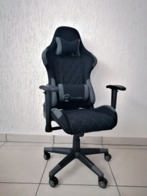 Кресло геймерское Barneo K-51 (черная ткань серые вставки) в Надыме - nadym.ok-mebel.com | фото