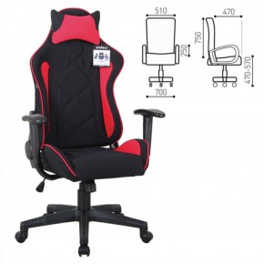 Кресло компьютерное BRABIX GT Racer GM-101 + подушка (ткань) черное/красное (531820) в Надыме - nadym.ok-mebel.com | фото 2