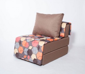 Кресло-кровать бескаркасное Харви (коричневый-геометрия браун) в Надыме - nadym.ok-mebel.com | фото 1