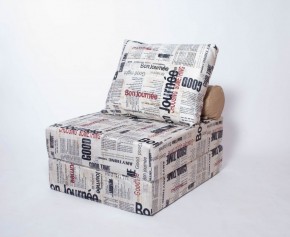 Кресло-кровать-пуф бескаркасное Прайм (Газета) в Надыме - nadym.ok-mebel.com | фото