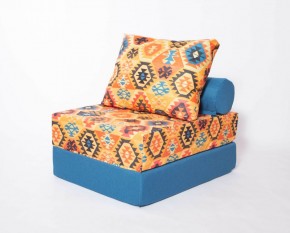 Кресло-кровать-пуф бескаркасное Прайм (мехико желтый-морская волна) в Надыме - nadym.ok-mebel.com | фото