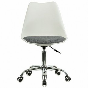 Кресло стул BRABIX "Eames MG-310 CH", хром, пластик белый, ткань серая, 532924 в Надыме - nadym.ok-mebel.com | фото