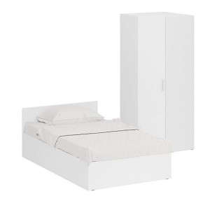 Кровать 1200 + Шкаф угловой Стандарт, цвет белый, ШхГхВ 123,5х203,5х70 + 81,2х81,2х200см., сп.м. 1200х2000 мм., без матраса, основание есть в Надыме - nadym.ok-mebel.com | фото