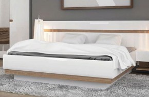Кровать 140/TYP 91-01 с подъемником, LINATE ,цвет белый/сонома трюфель в Надыме - nadym.ok-mebel.com | фото