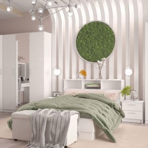 Кровать 1400 Париж с настилом (Белый тиснение) в Надыме - nadym.ok-mebel.com | фото 3