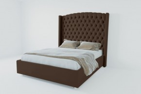 Кровать Берлин ЛЮКС с ПМ 1600 (экокожа коричневая) в Надыме - nadym.ok-mebel.com | фото 2