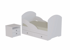 Кровать 800 ЛДСП с ящиком и бортиками (без фотопечати) в Надыме - nadym.ok-mebel.com | фото 2