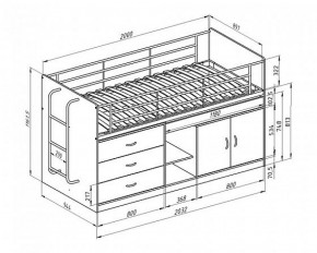 Кровать-чердак "Дюймовочка-6" Белый в Надыме - nadym.ok-mebel.com | фото 2