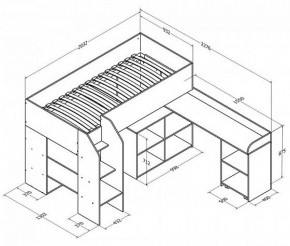 Кровать-чердак "Теремок-2" Дуб молочный/Оранжевый в Надыме - nadym.ok-mebel.com | фото 3