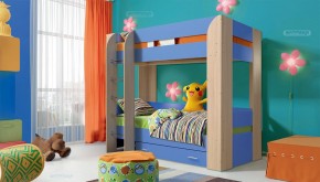 Кровать детская 2-х ярусная Юниор-6 с ящиком ЛДСП (800*1900) в Надыме - nadym.ok-mebel.com | фото 1