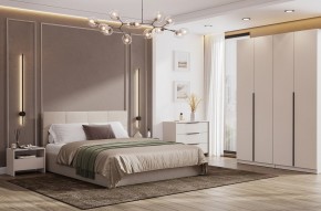 Кровать двойная №4 с основанием (Бежевый) в Надыме - nadym.ok-mebel.com | фото 3