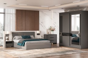 Кровать двойная №4 с основанием (Серый) в Надыме - nadym.ok-mebel.com | фото 3