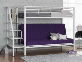 Кровать двухъярусная с диваном "Мадлен-3" (Белый/Фиолетовы) в Надыме - nadym.ok-mebel.com | фото