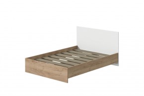 Кровать Эконом 1200 (Дуб крафт золотой/Белый текстурный) в Надыме - nadym.ok-mebel.com | фото