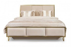 Кровать Lara 1600 с мягким изголовьем + основание (белый глянец) в Надыме - nadym.ok-mebel.com | фото