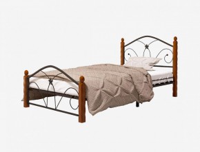 Кровать "Селена 1" Черная (900*2000) (ножки-махагон) с коваными элементами в Надыме - nadym.ok-mebel.com | фото