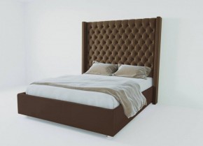 Кровать Версаль ЛЮКС с ПМ 800 (экокожа коричневая) в Надыме - nadym.ok-mebel.com | фото 1