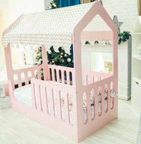 Кровать-домик без ящика 800*1600 (Розовый) в Надыме - nadym.ok-mebel.com | фото 1